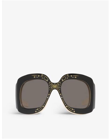 gucci runwa oversize glasses|Gucci GG1093S Hollywood Runway Oversized Wrap Shape .